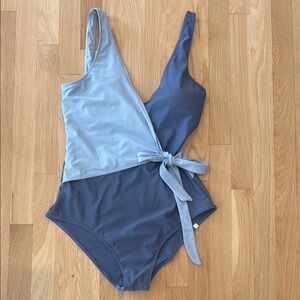 Summersalt Blue One-Piece Wrap Swimsuit